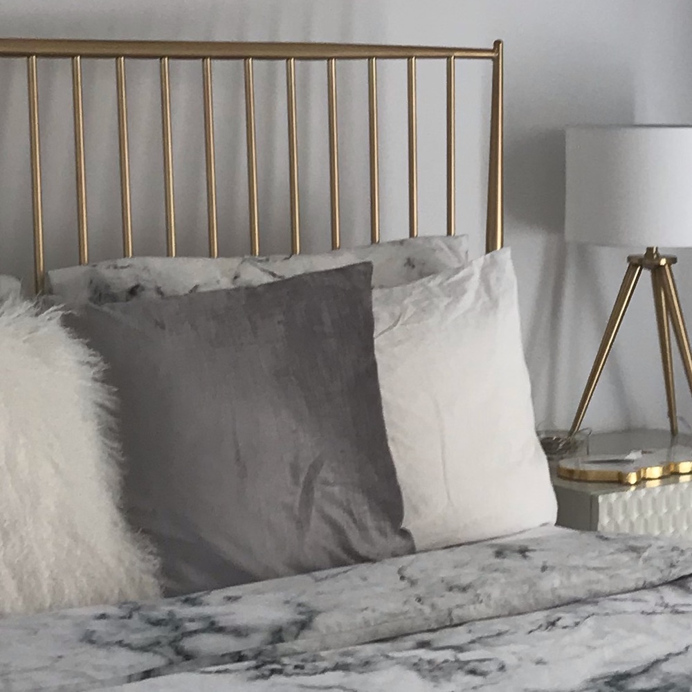 West Elm Silver Velvet Pillow Cover 20x20